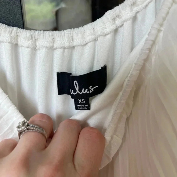 Lulus Gala Ready Off Shoulder Ruffle Midi Dress pleated bridal tiered engagement - Picture 3 of 9